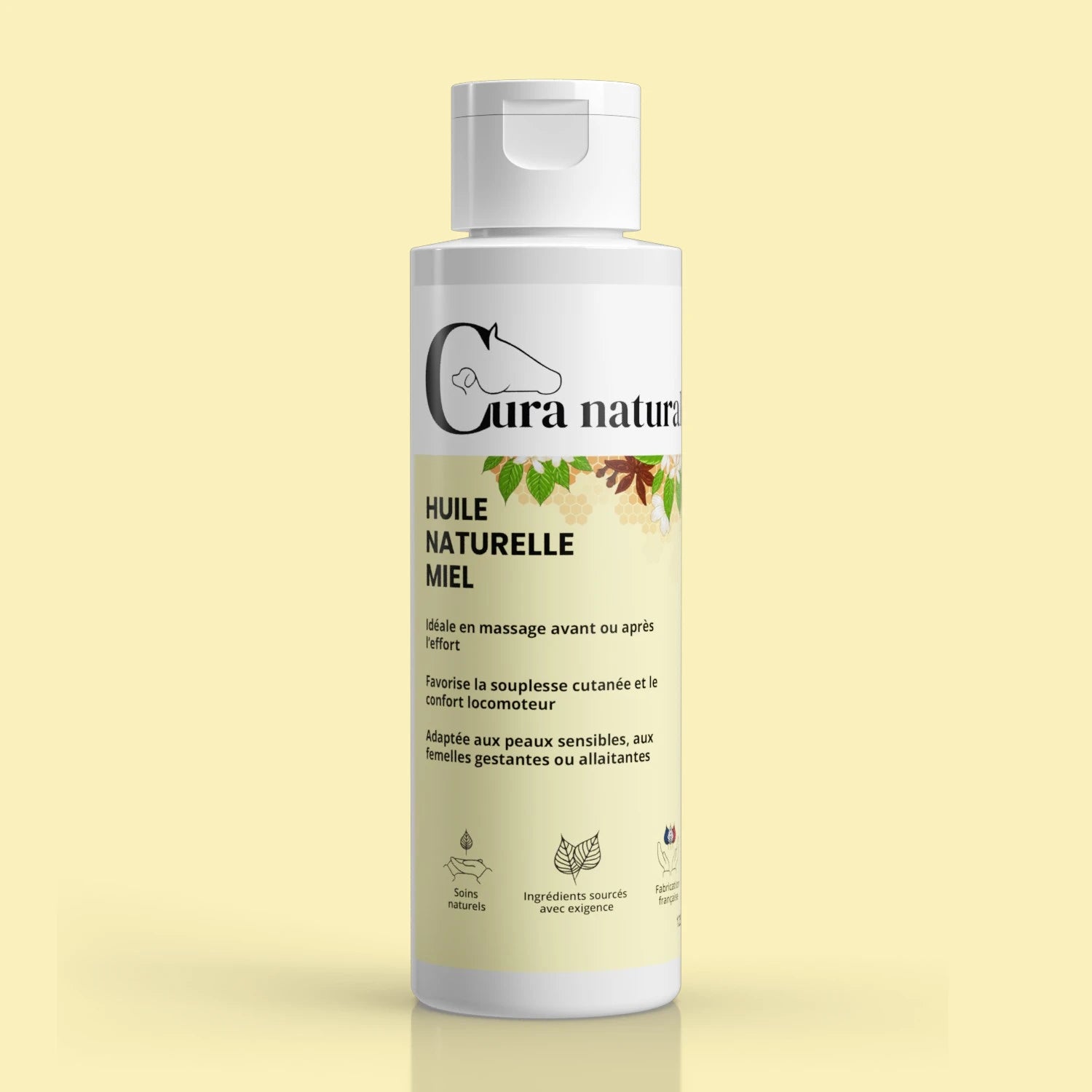 Huile naturelle miel - flacon soin nourrissant - Cura naturale