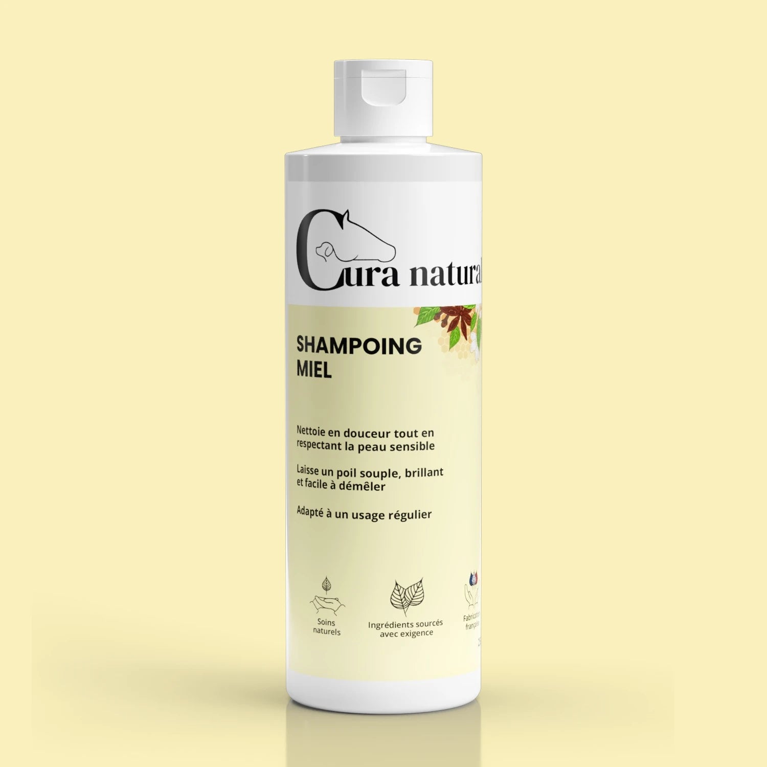Shampoing miel - flacon soin lavant naturel - Cura naturale