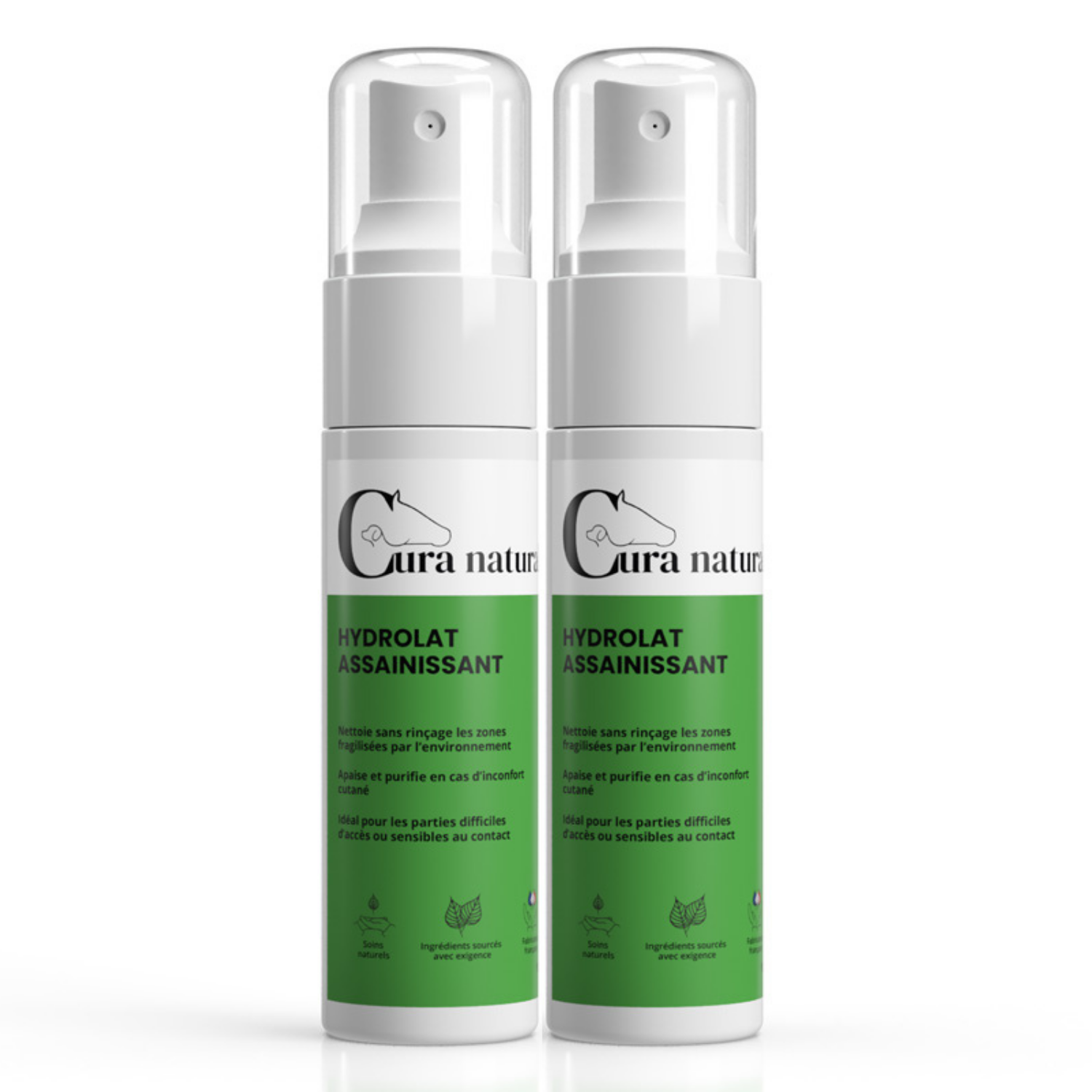 Deux flacons d'Hydrolat assainissant pour chat Cura naturale