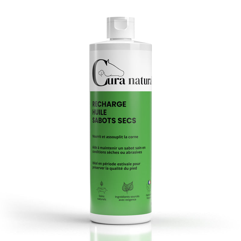 Recharge Huile sabots secs cheval - format 500 ml pinceau - Cura naturale