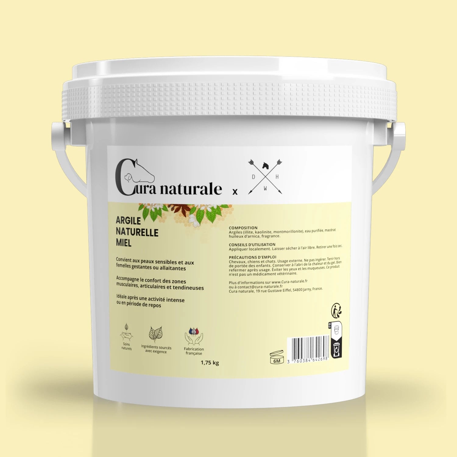 Argile naturelle miel - pot soin cataplasme - Cura naturale 