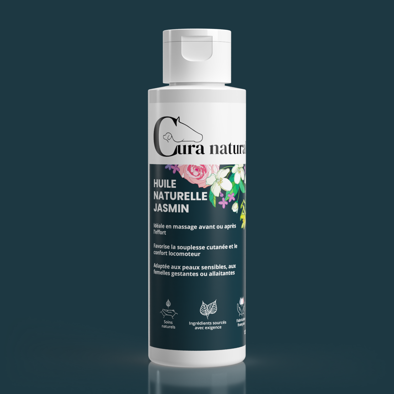 Huile naturelle jasmin chien - flacon de massage 125 ml édition limitée - Cura naturale