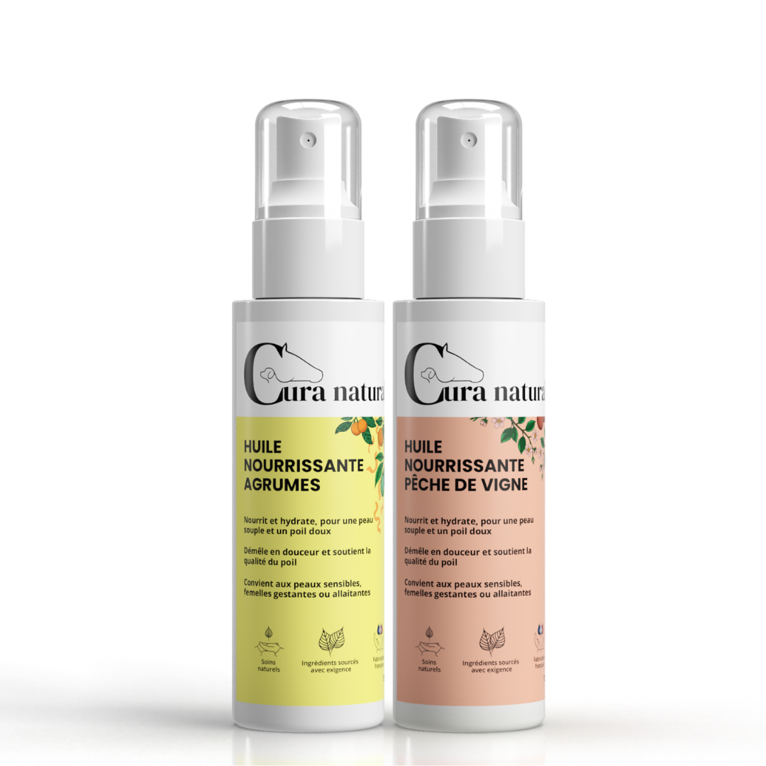 Huile nourrissante - duo été agrumes et pêche de vigne - Cura naturale