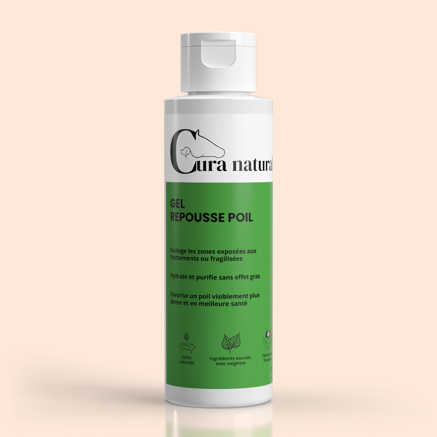 Gel repousse poil senteur melon pour cheval - flacon édition limitée - Cura naturale