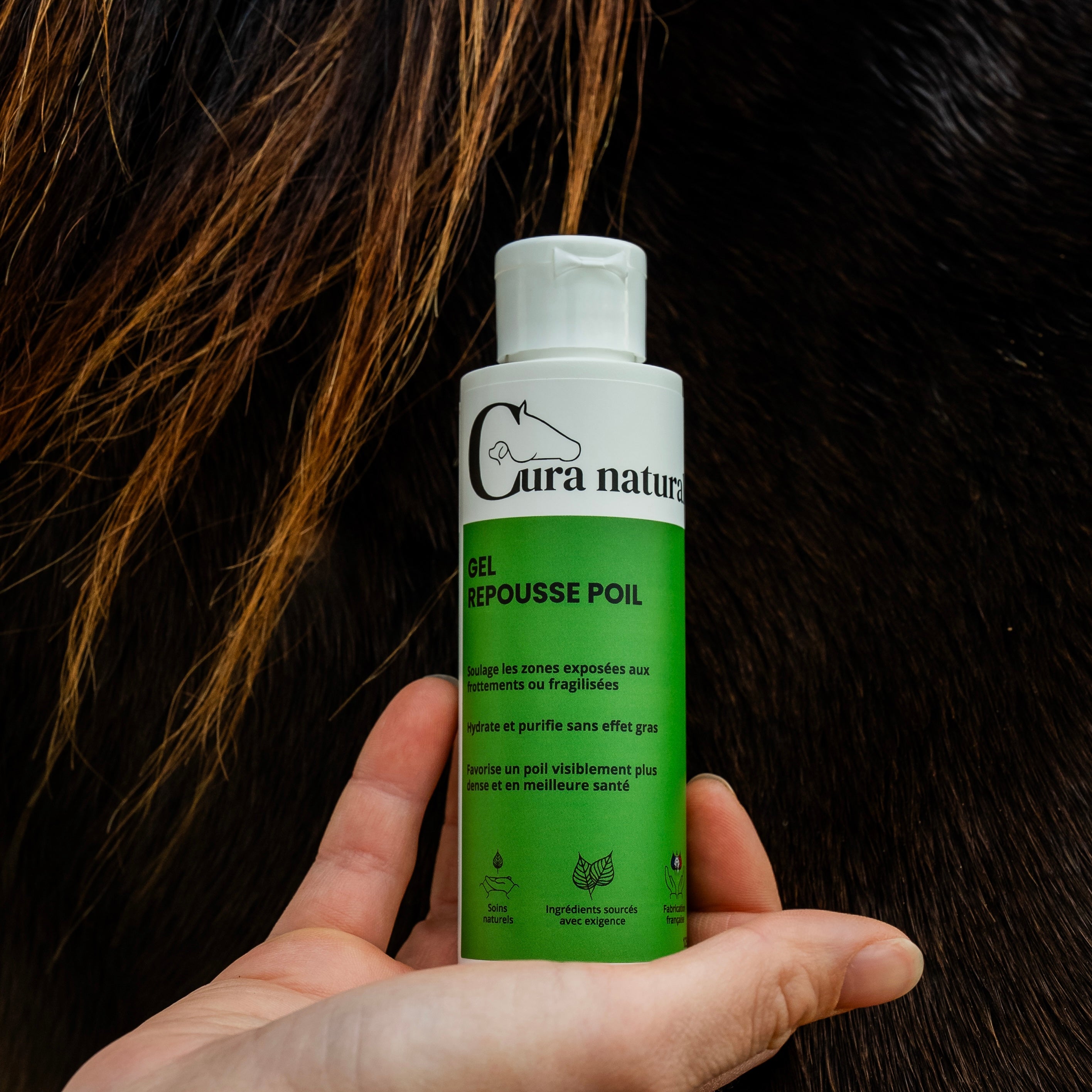 Gel repousse poil cheval flacon