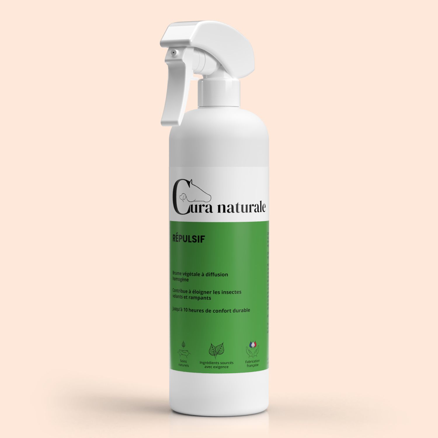 Répulsif senteur melon pour cheval - spray anti-insectes 250 ml - Cura naturale